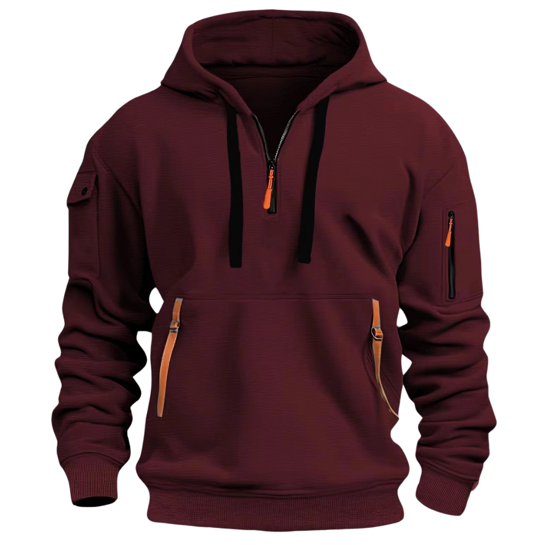 Sweat à capuche anorak à demi-zip pour homme