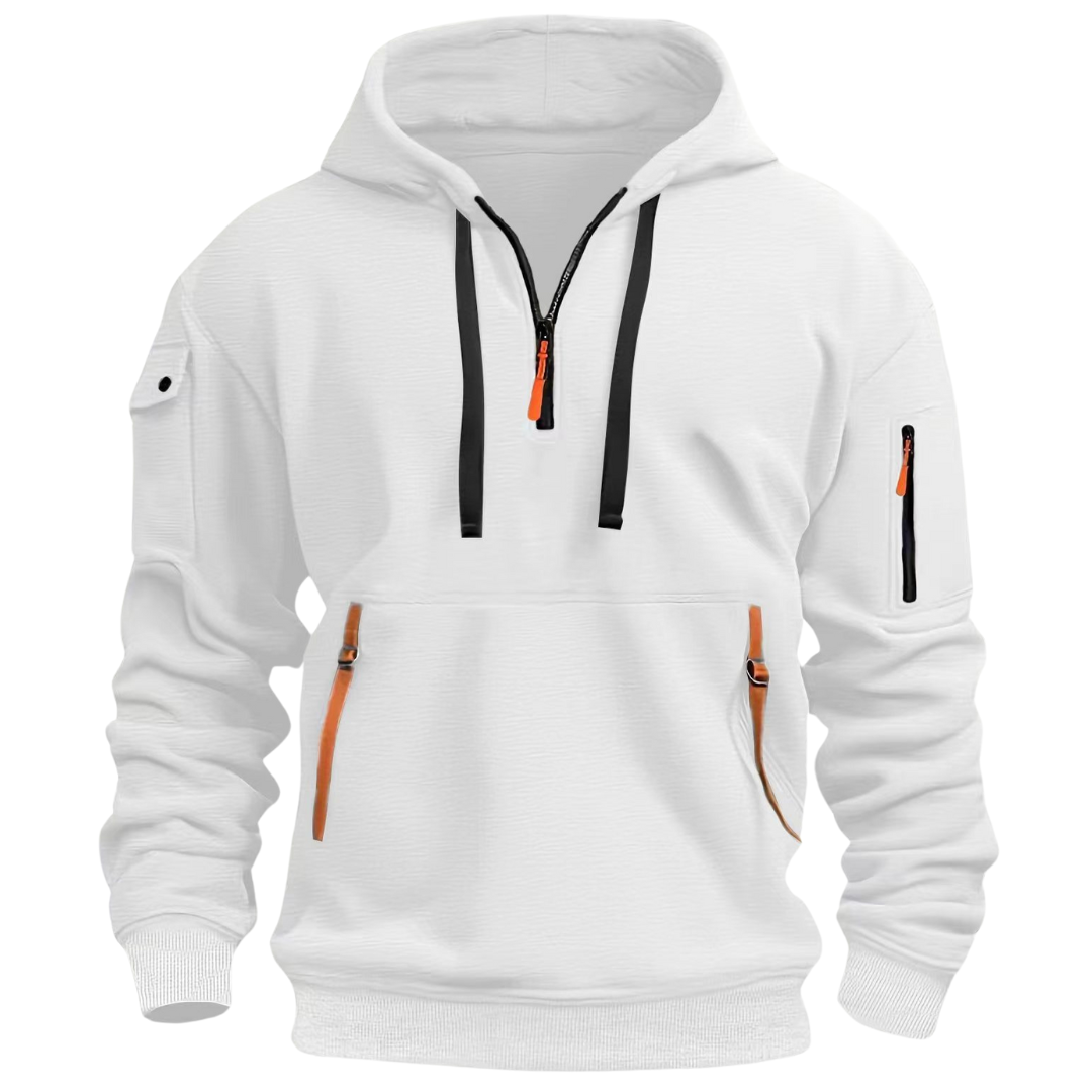 Sweat à capuche anorak à demi-zip pour homme