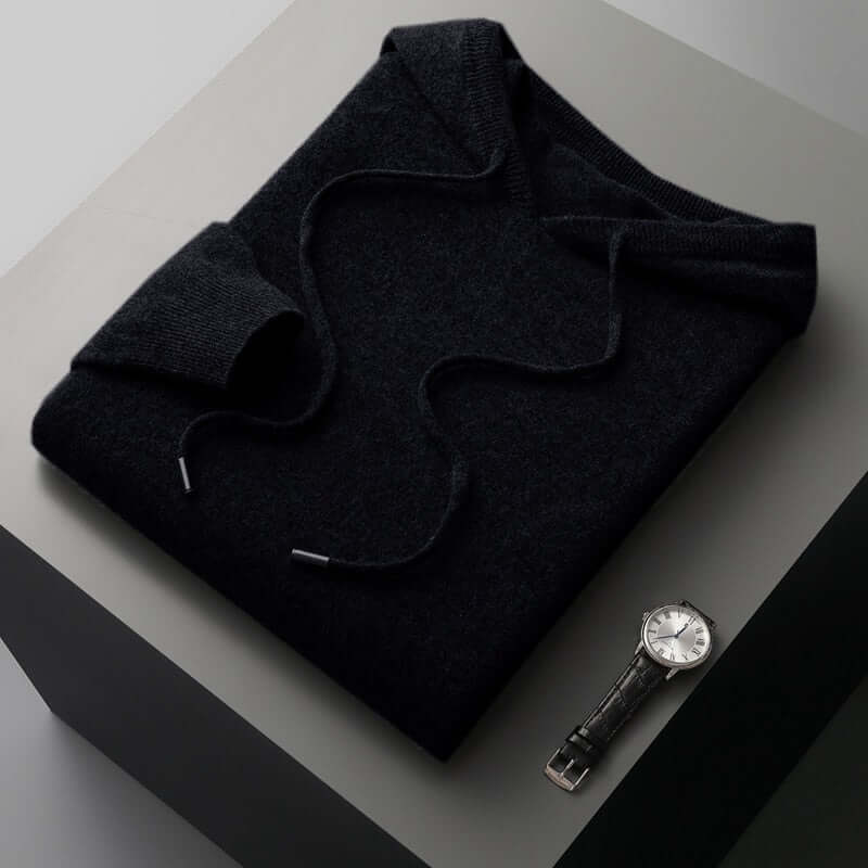Sweat à capuche en maille pour homme - Doux, élégant et chaud