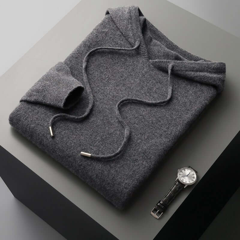 Sweat à capuche en maille pour homme - Doux, élégant et chaud