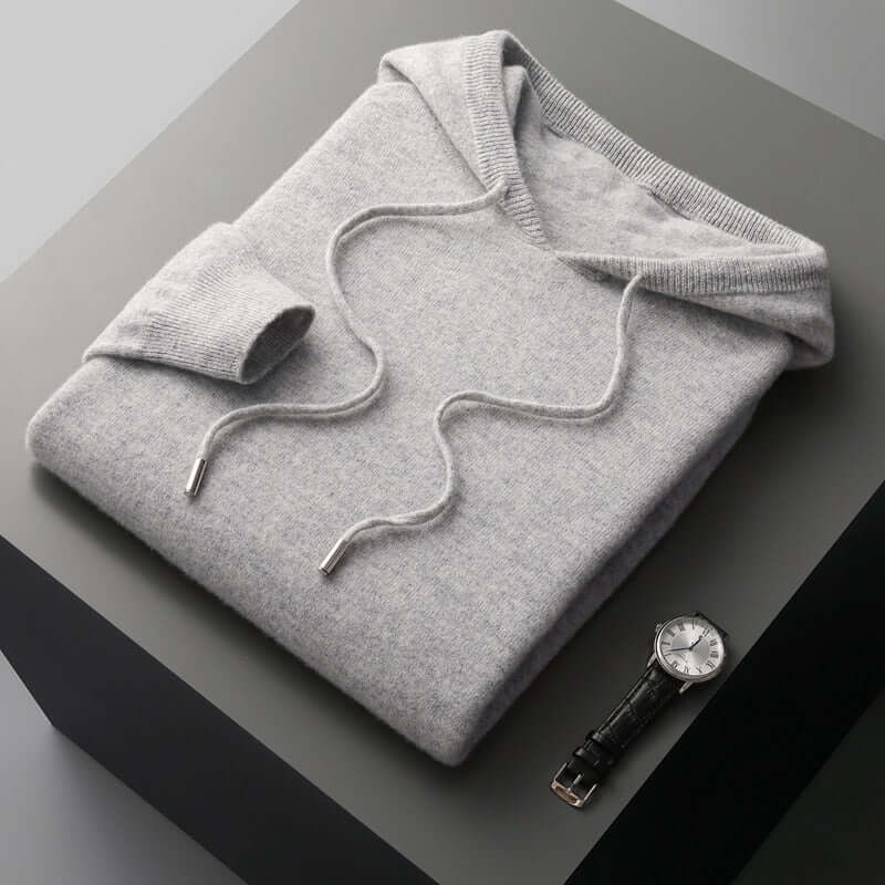 Sweat à capuche en maille pour homme - Doux, élégant et chaud