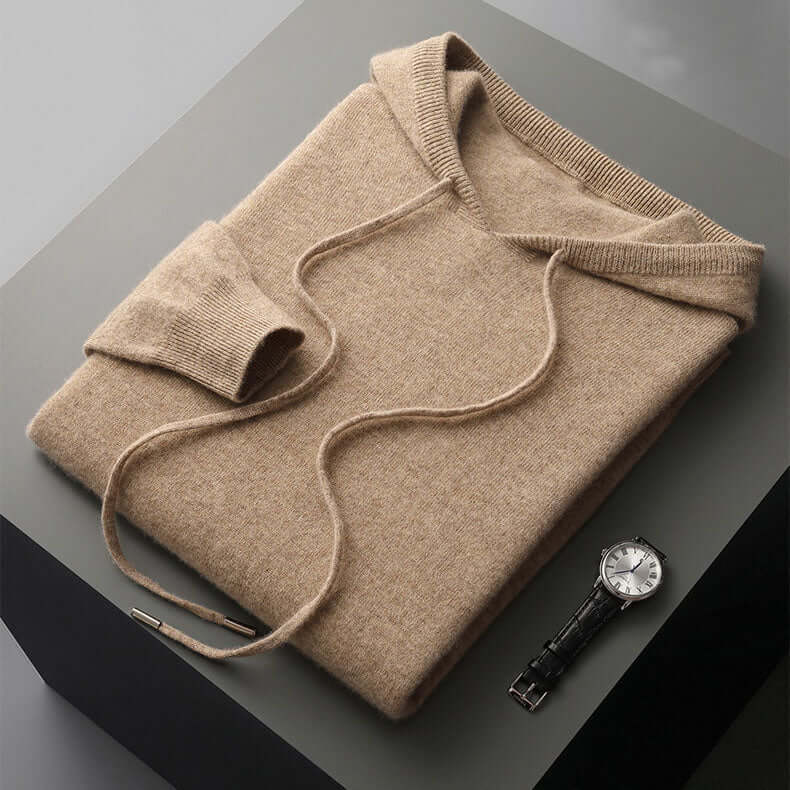 Sweat à capuche en maille pour homme - Doux, élégant et chaud