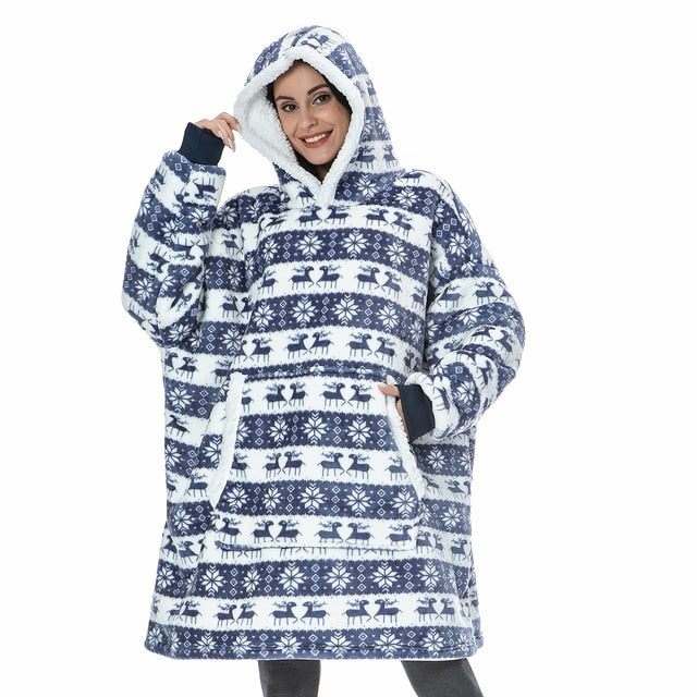 Sweat à capuche et couverture | combinaison d'un sweat à capuche doux et d'une couverture confortable en un