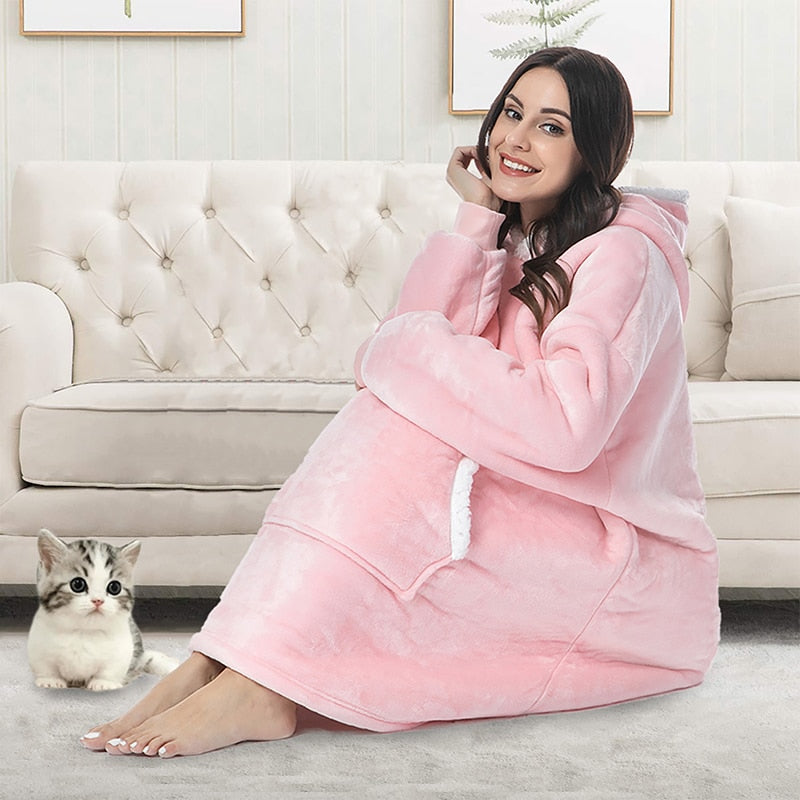 Sweat à capuche et couverture | combinaison d'un sweat à capuche doux et d'une couverture confortable en un