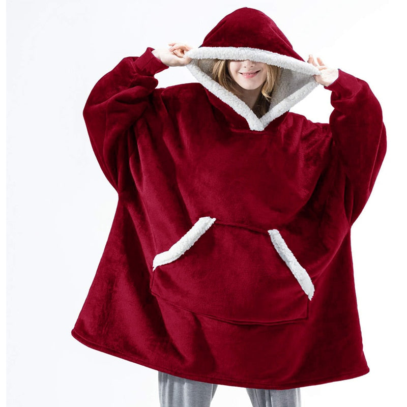 Sweat à capuche et couverture | combinaison d'un sweat à capuche doux et d'une couverture confortable en un