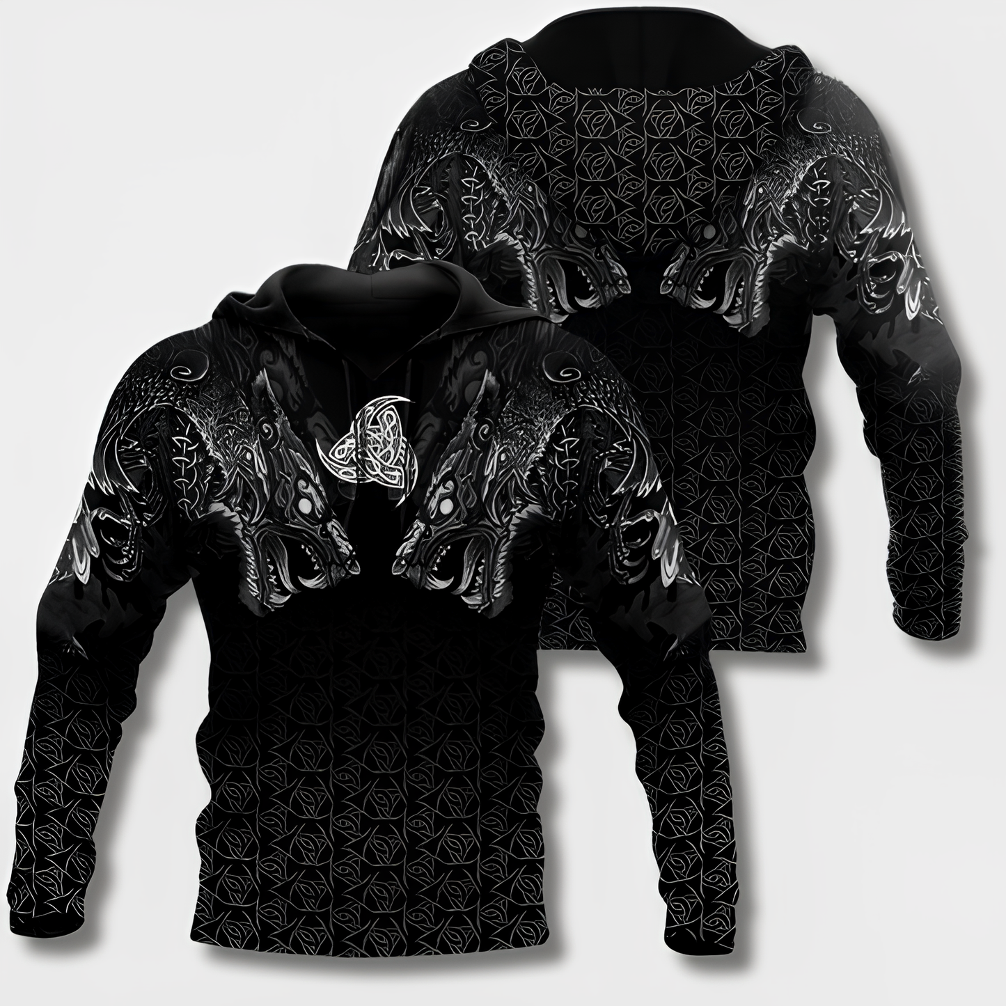 Sweat à capuche pour homme motif viking