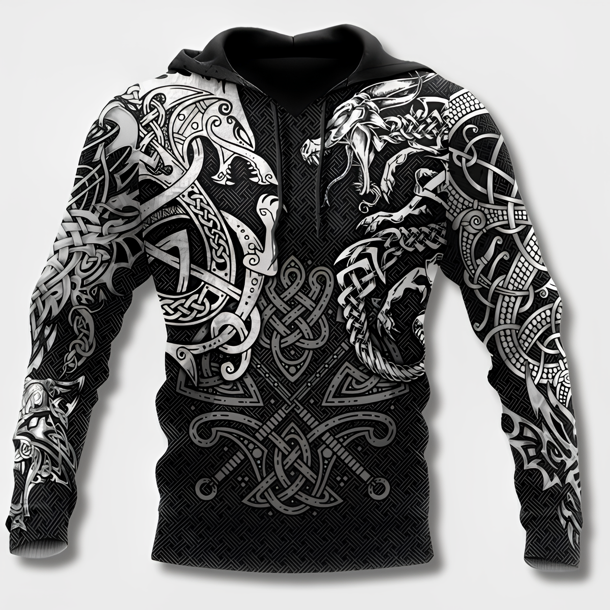 Sweat à capuche pour homme motif viking