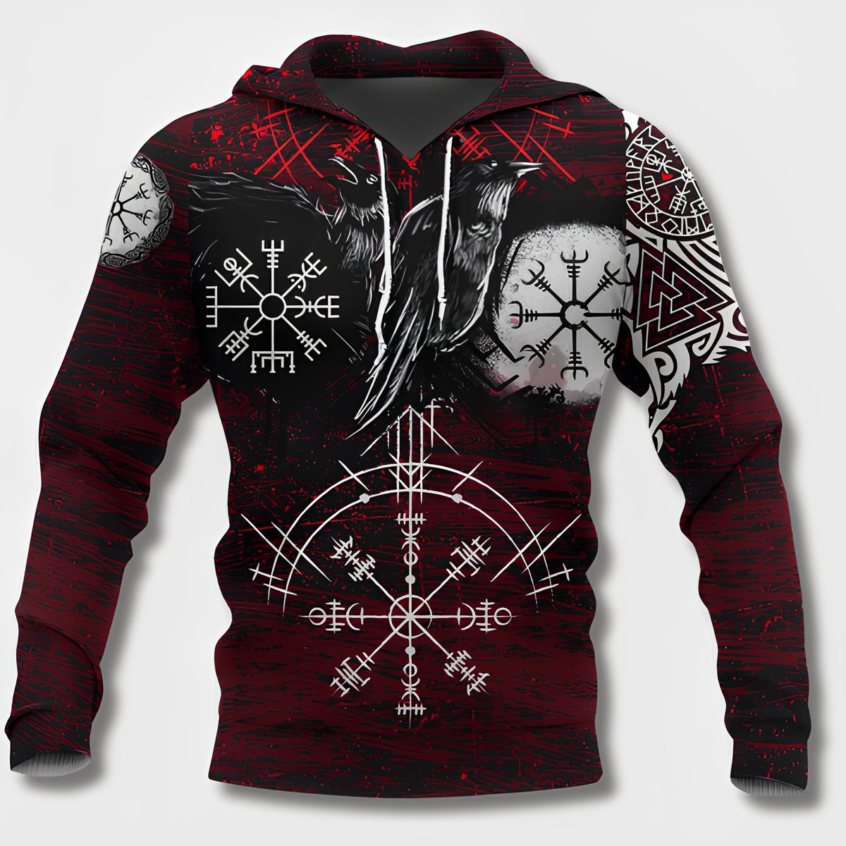 Sweat à capuche pour homme motif viking