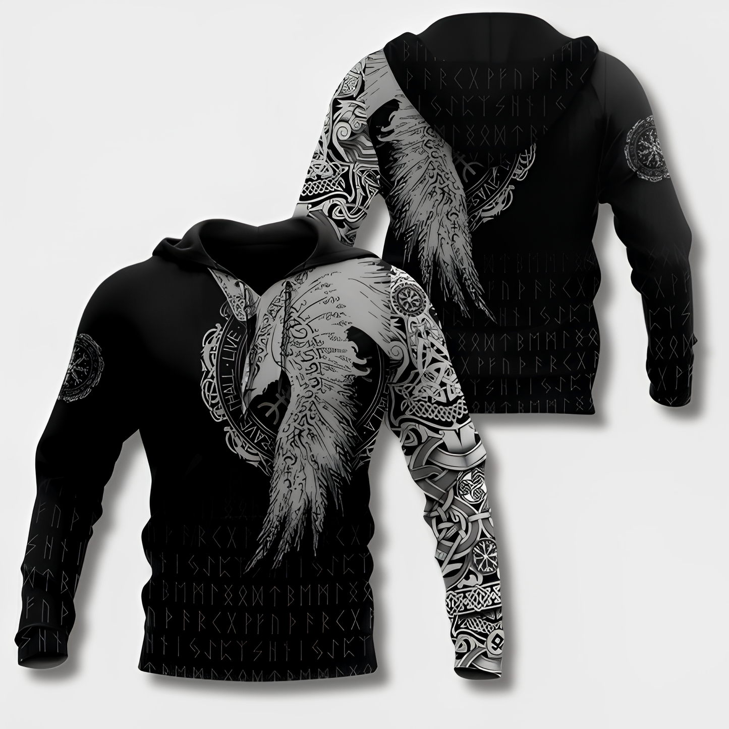 Sweat à capuche pour homme motif viking