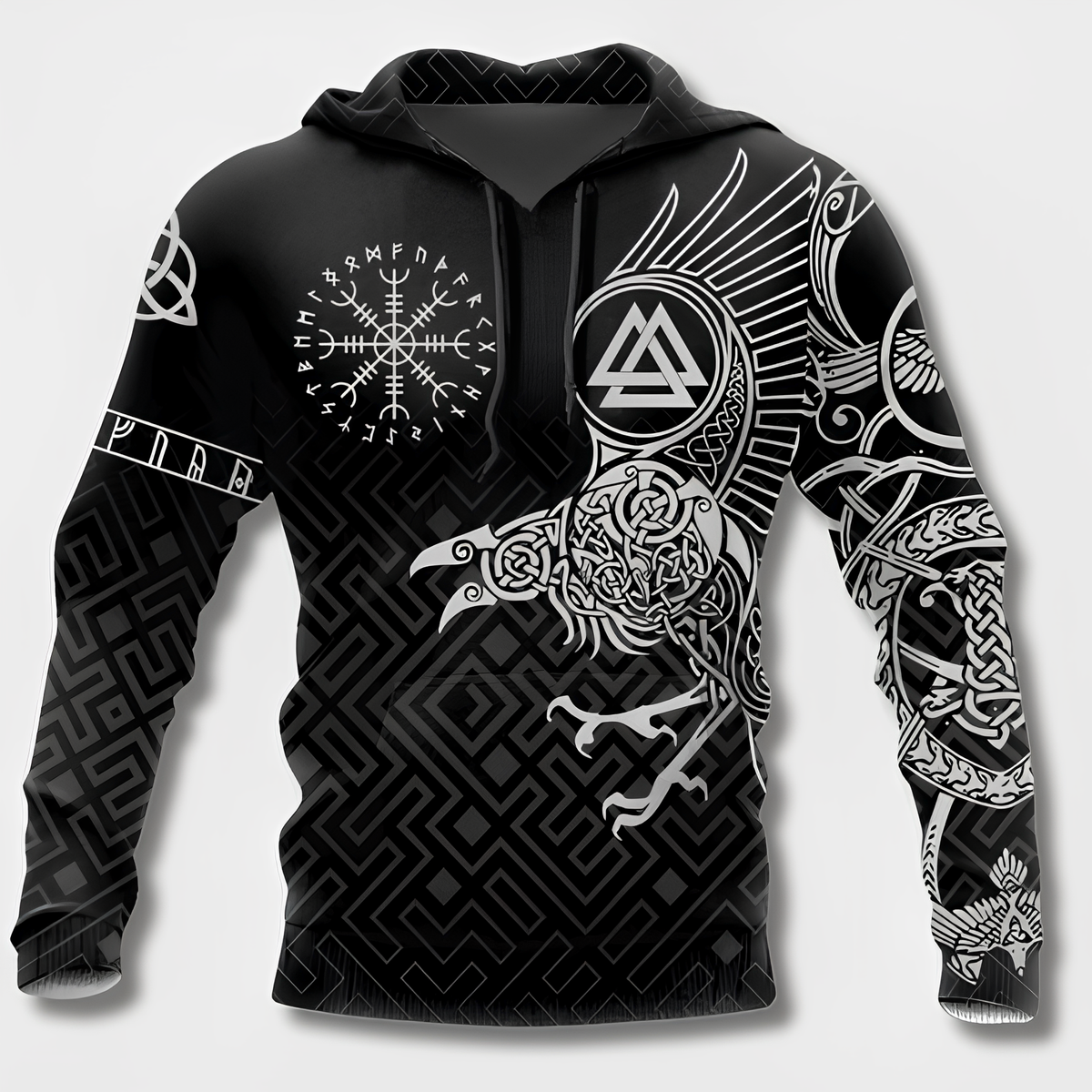 Sweat à capuche pour homme motif viking