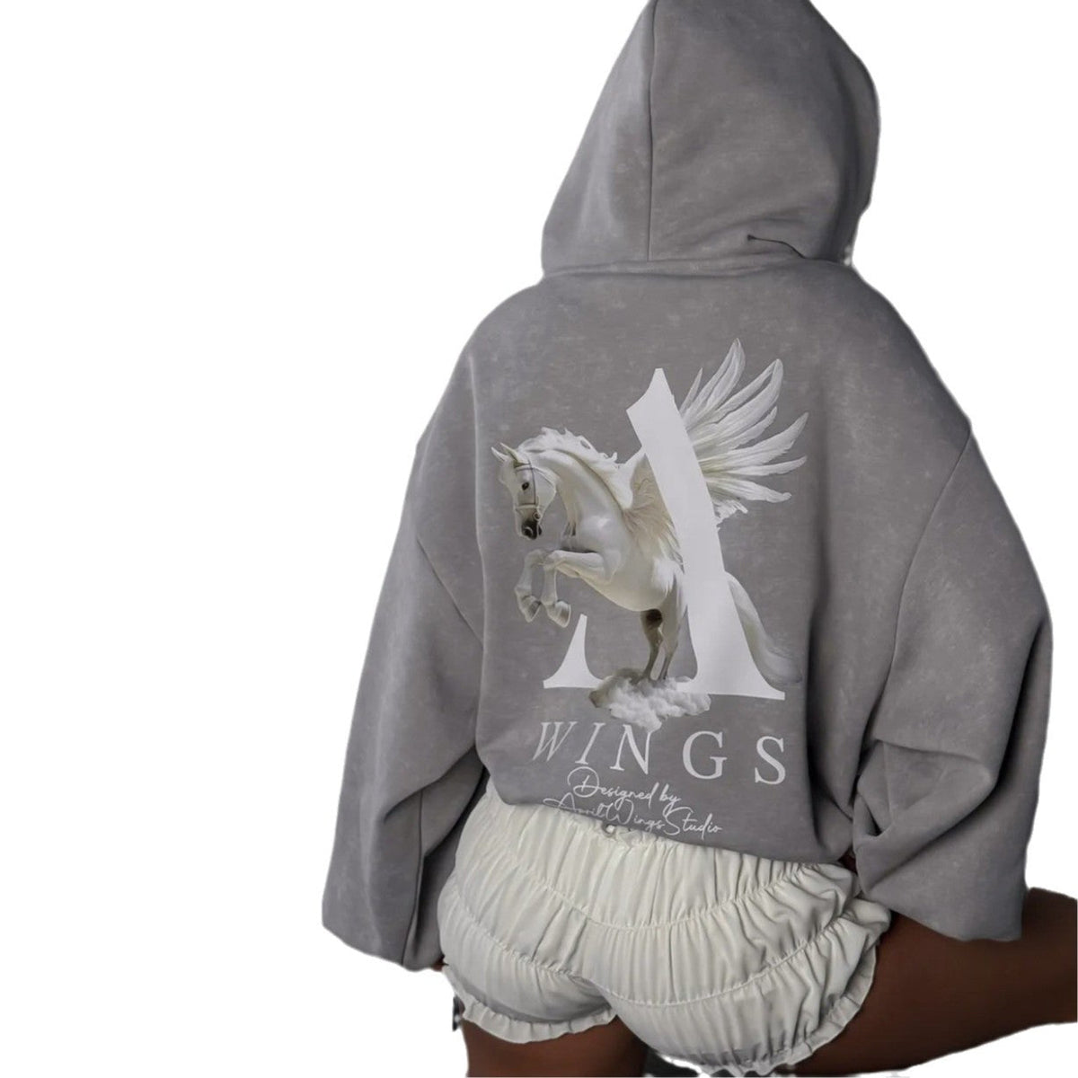 Sweat à capuche urbain pour femme avec imprimé graphique unique