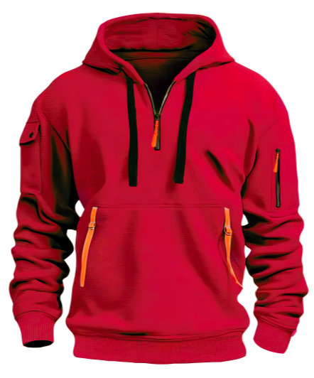 Sweat à capuche zippé pour homme – Sweat outdoor décontracté