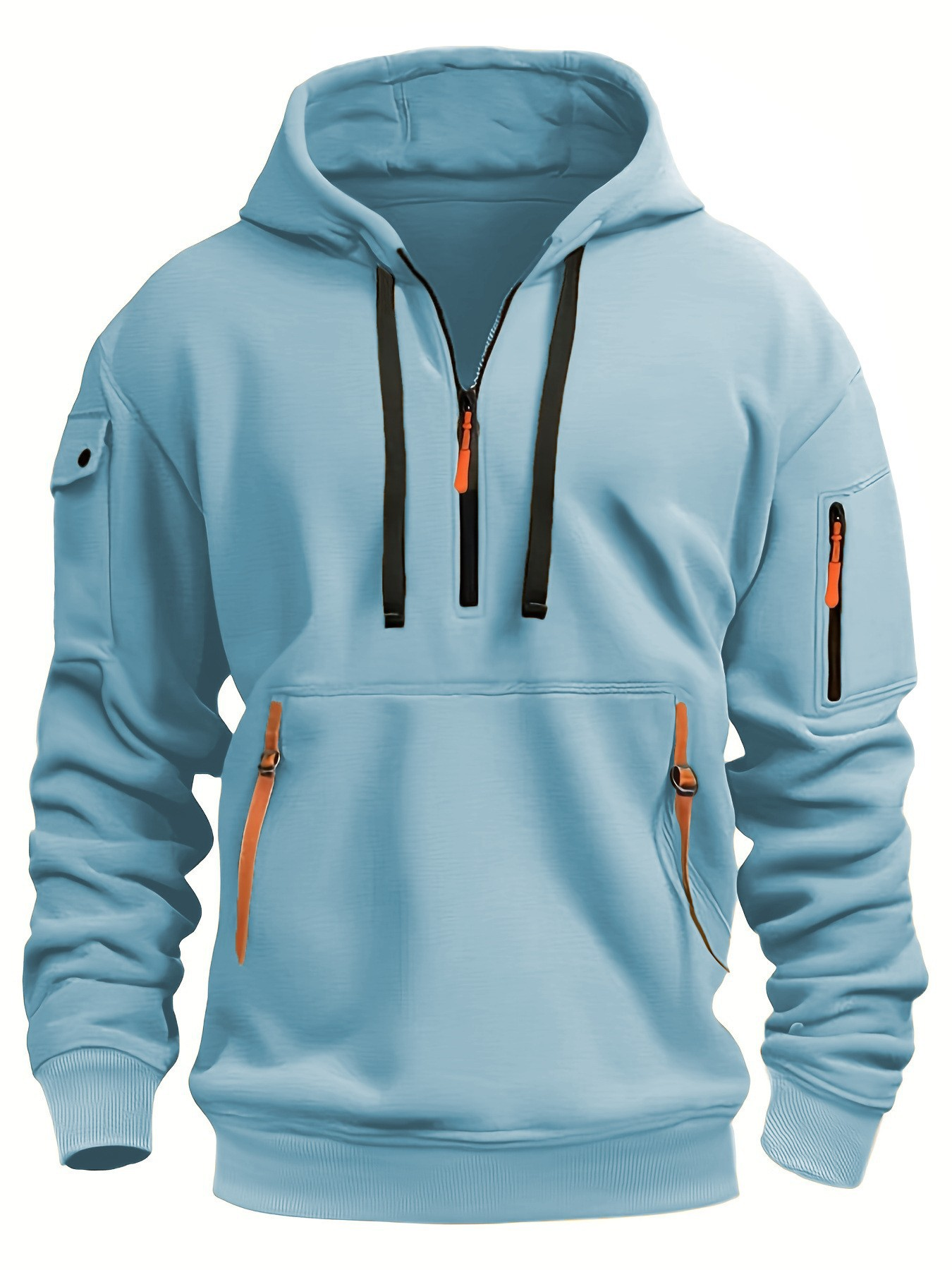 Sweat à capuche zippé pour homme – Sweat outdoor décontracté