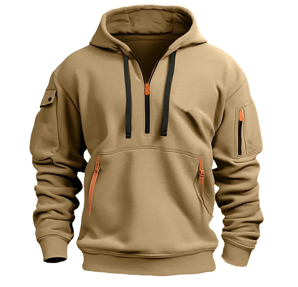 Sweat à capuche zippé pour homme – Sweat outdoor décontracté
