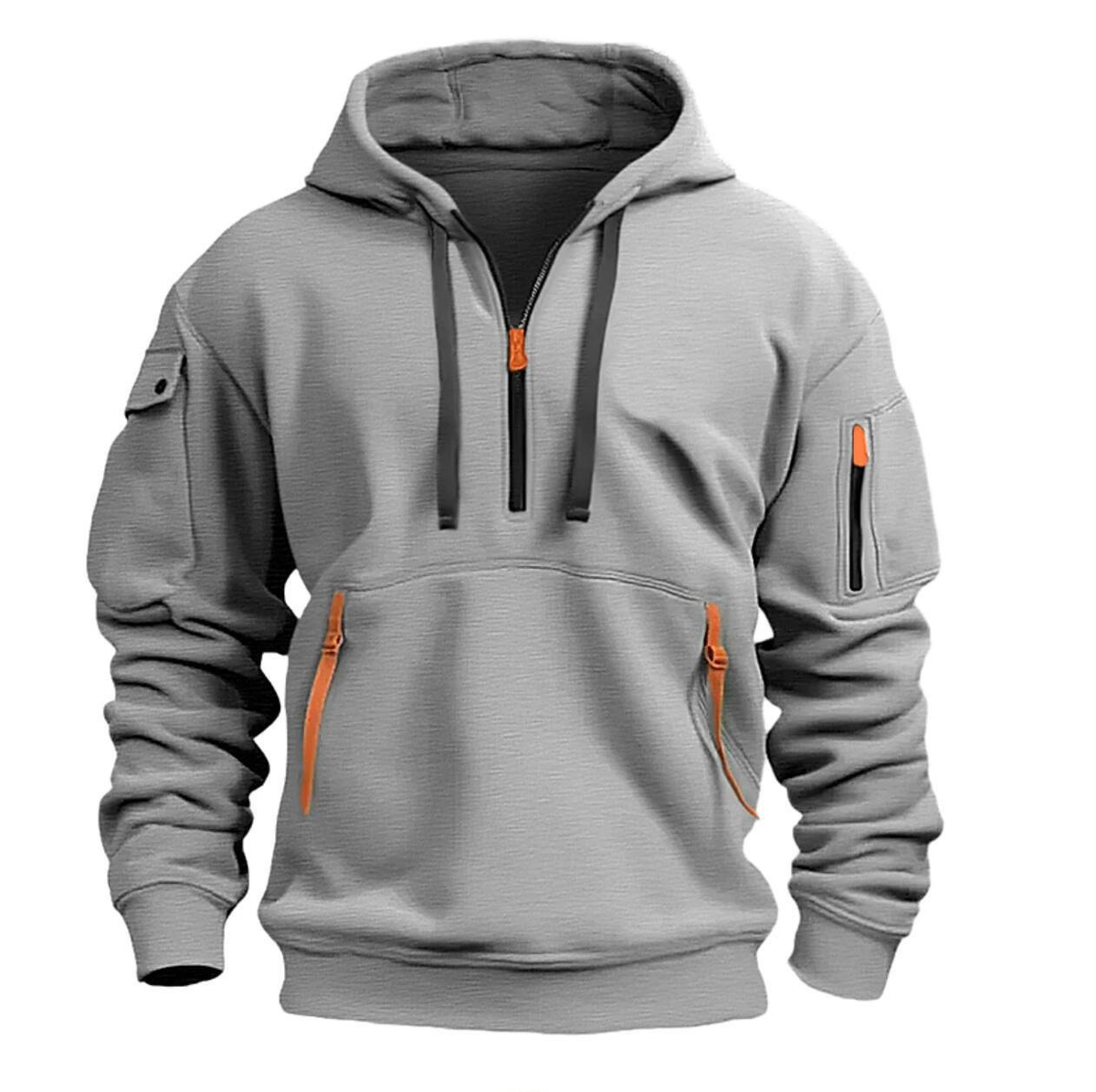 Sweat à capuche zippé pour homme – Sweat outdoor décontracté