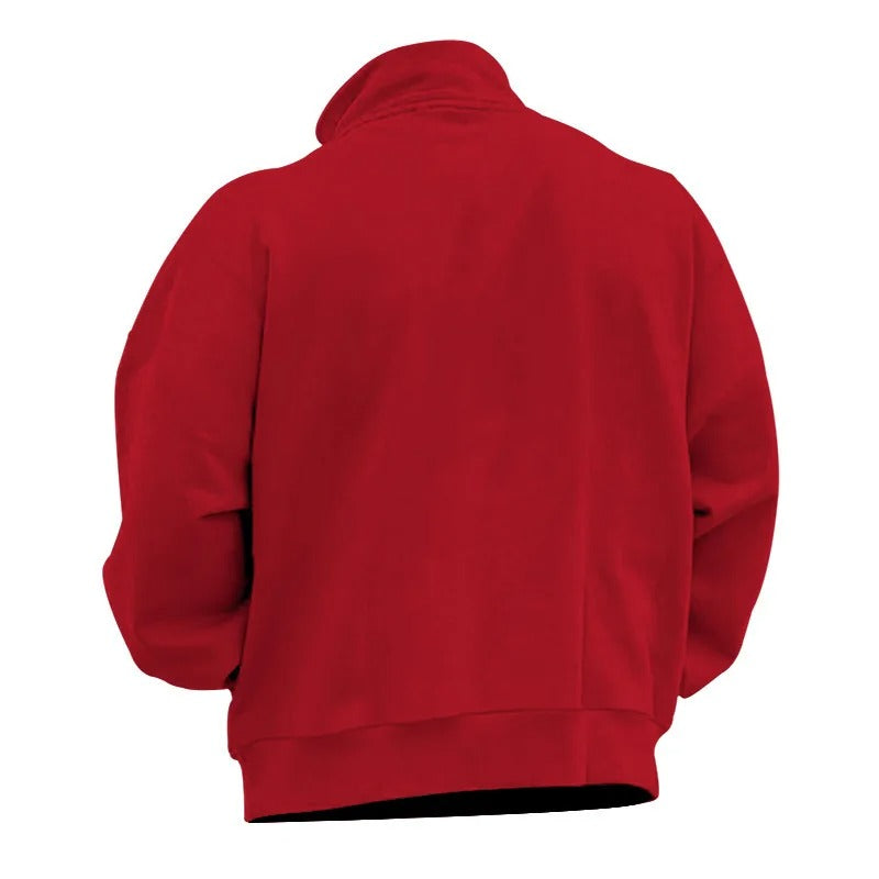 Sweat-shirt homme à col montant et demi-zip