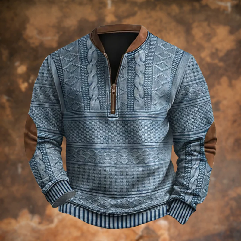 Sweat-shirt vintage à fermeture éclair