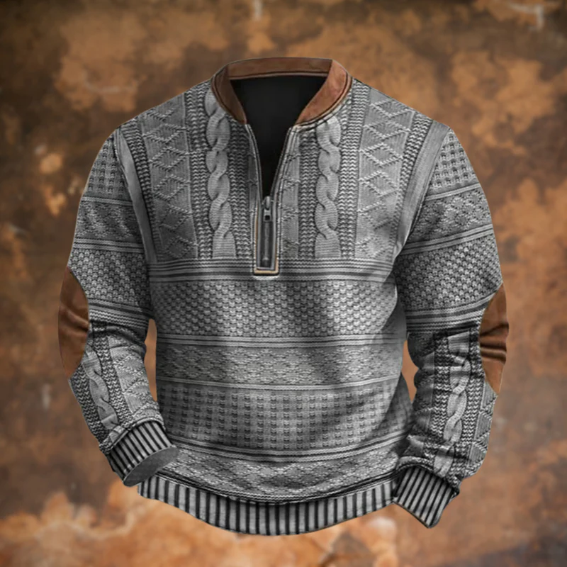 Sweat-shirt vintage à fermeture éclair