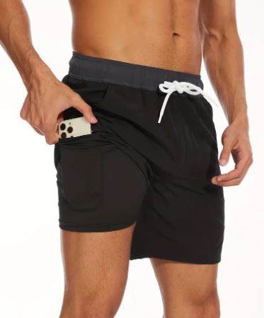 Swim Shorts | Quick-Drying Stretch Shorts for Men with Phone Pocket