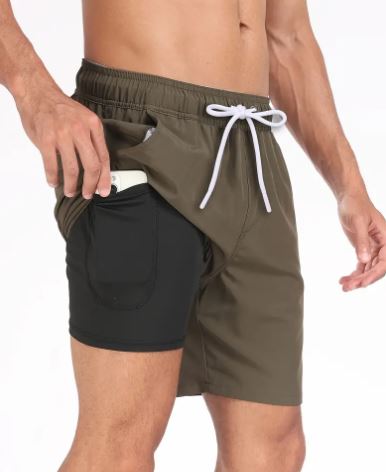 Swim Shorts | Quick-Drying Stretch Shorts for Men with Phone Pocket