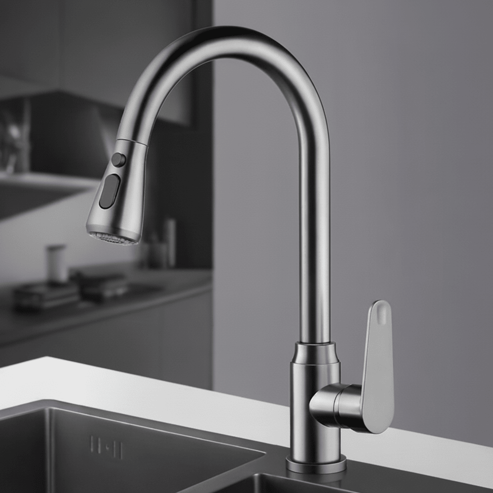 SWIVELUX – Elegant kitchen faucet with pull-out function and 360° rotation