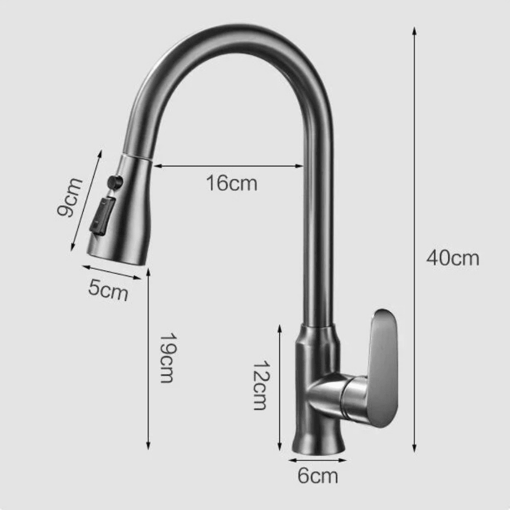 SWIVELUX – Elegant kitchen faucet with pull-out function and 360° rotation