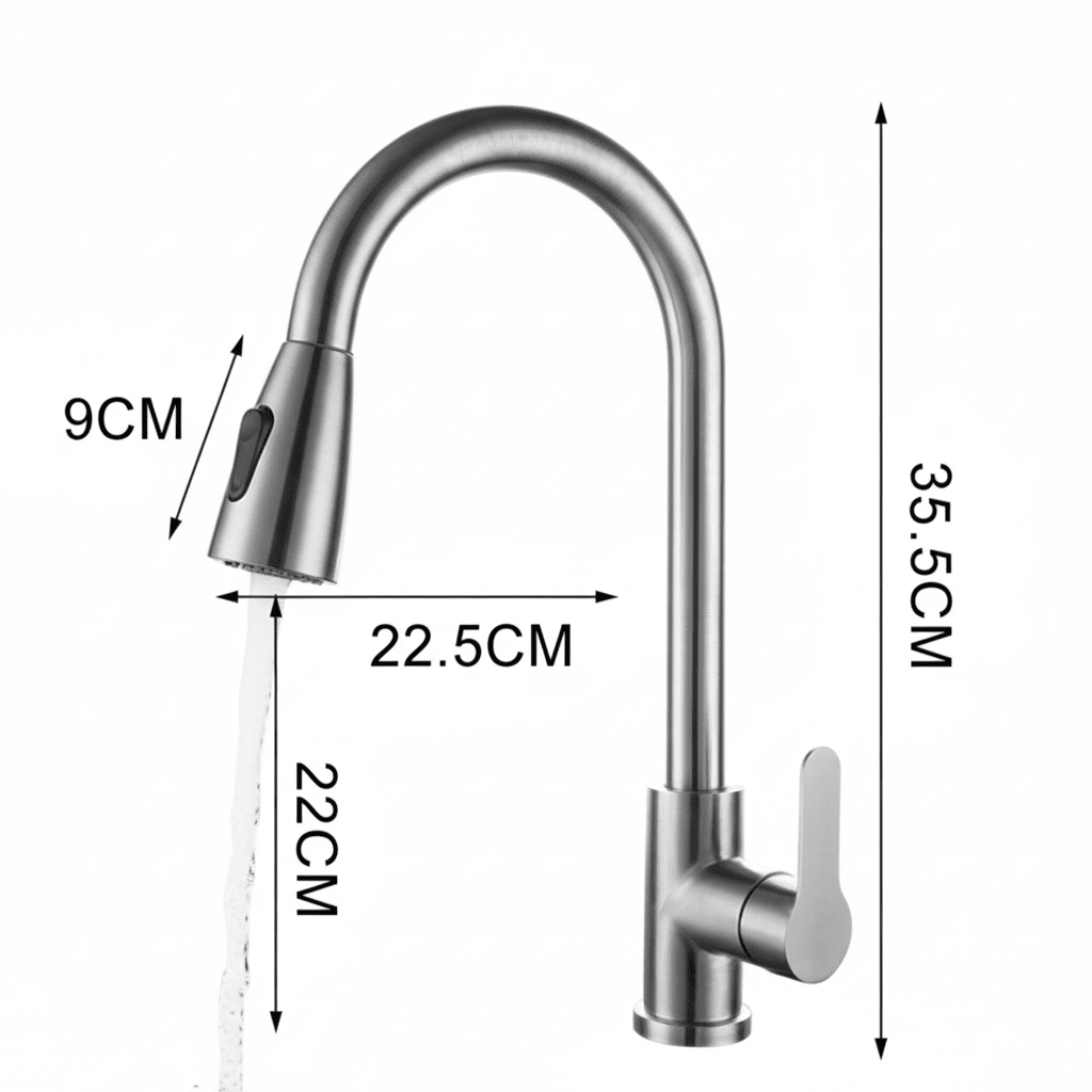 SWIVELUX – Elegant kitchen faucet with pull-out function and 360° rotation