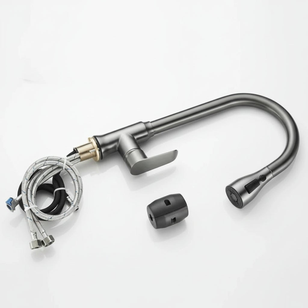SWIVELUX – Elegant kitchen faucet with pull-out function and 360° rotation