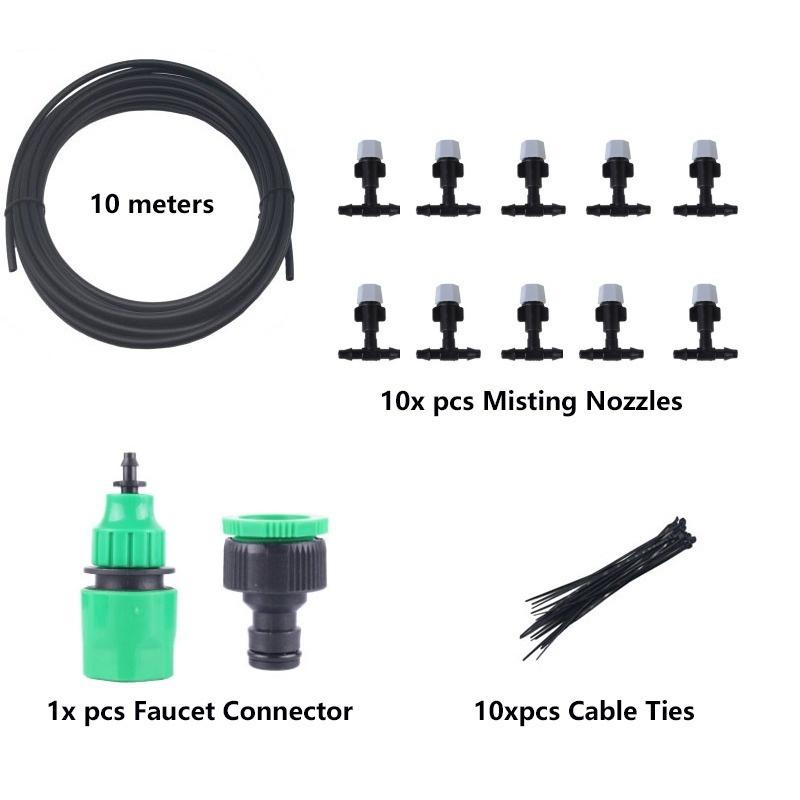 Système d'arrosage par aspersion - Kit DIY de 10 m pour arrosage goutte-à-goutte et brumisation