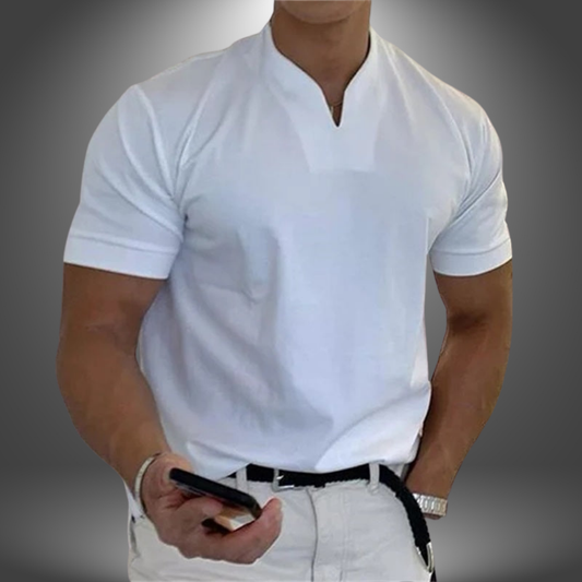 T-shirt à col en V et manches courtes pour homme