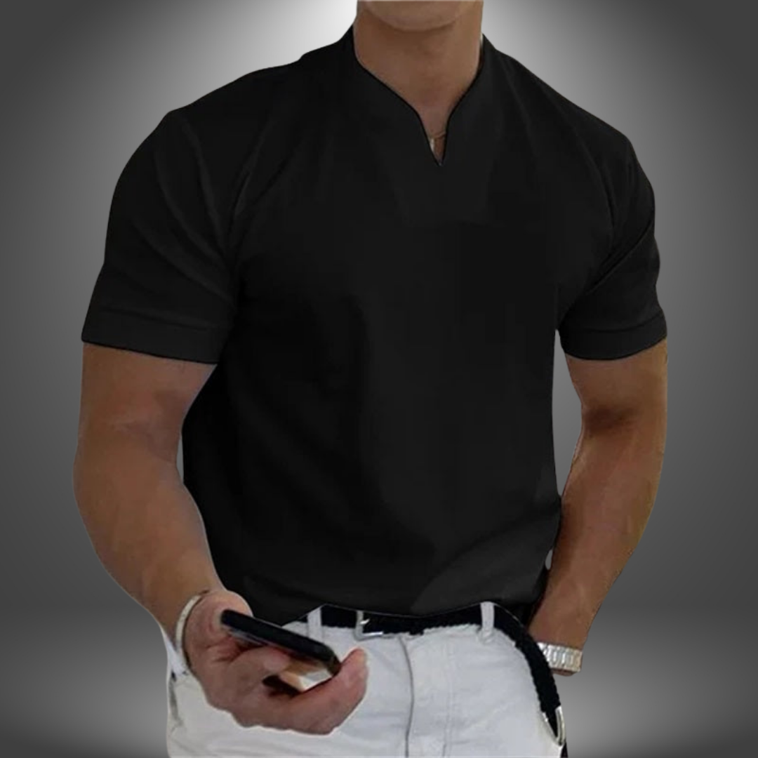 T-shirt à col en V et manches courtes pour homme