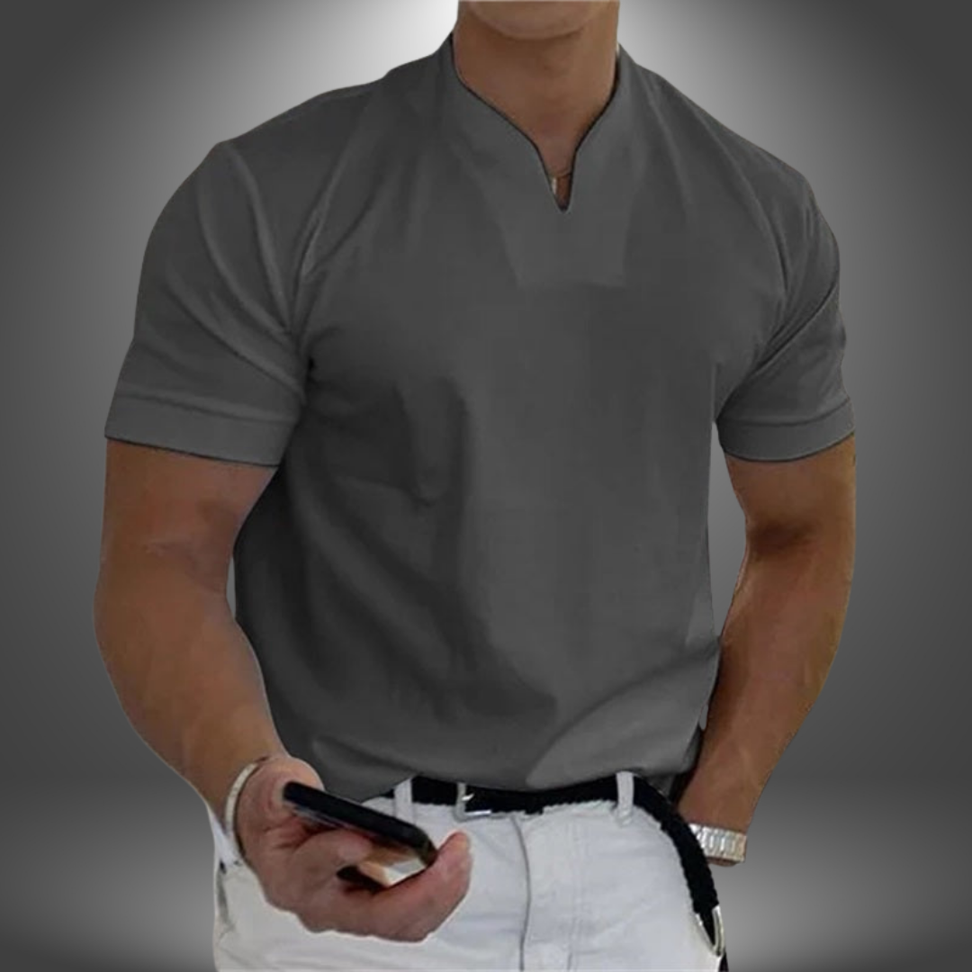 T-shirt à col en V et manches courtes pour homme