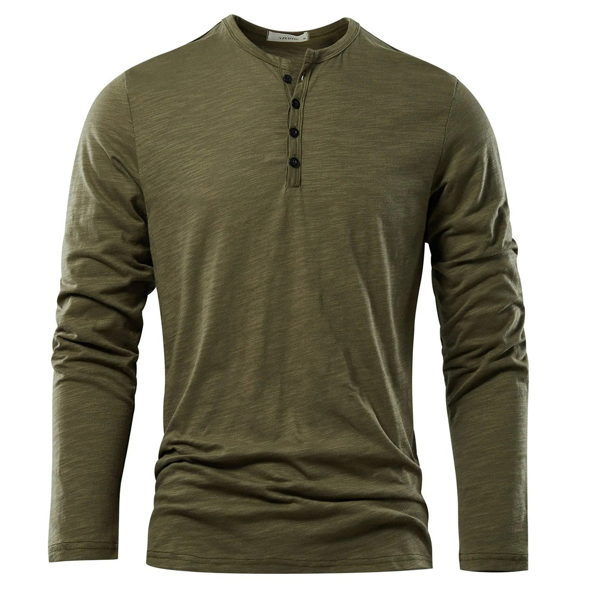 T-shirt à manches longues et col henley pour homme