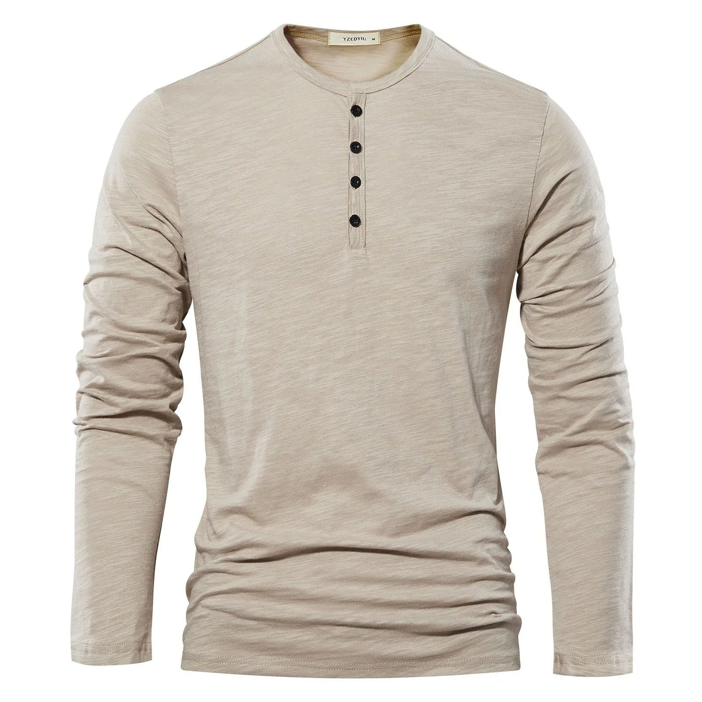 T-shirt à manches longues et col henley pour homme