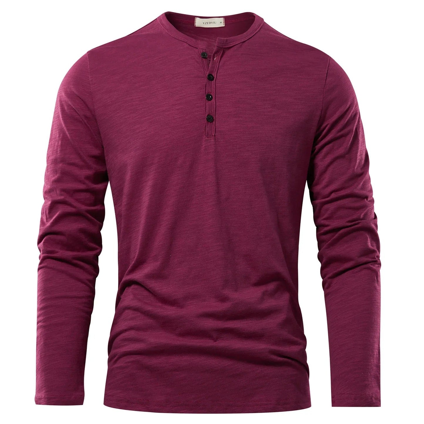 T-shirt à manches longues et col henley pour homme