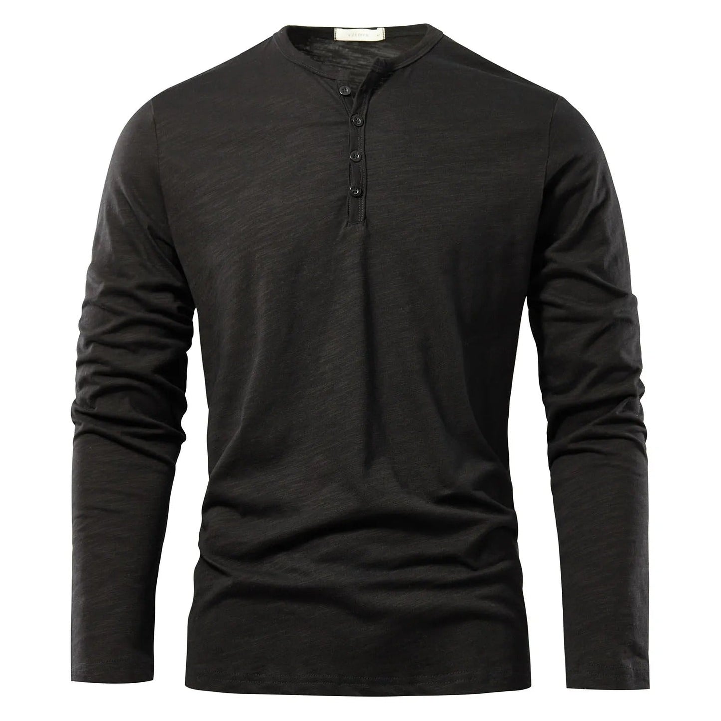 T-shirt à manches longues et col henley pour homme