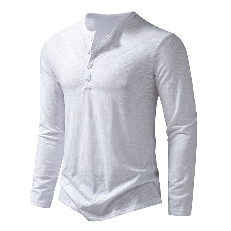 T-shirt à manches longues et col henley pour homme