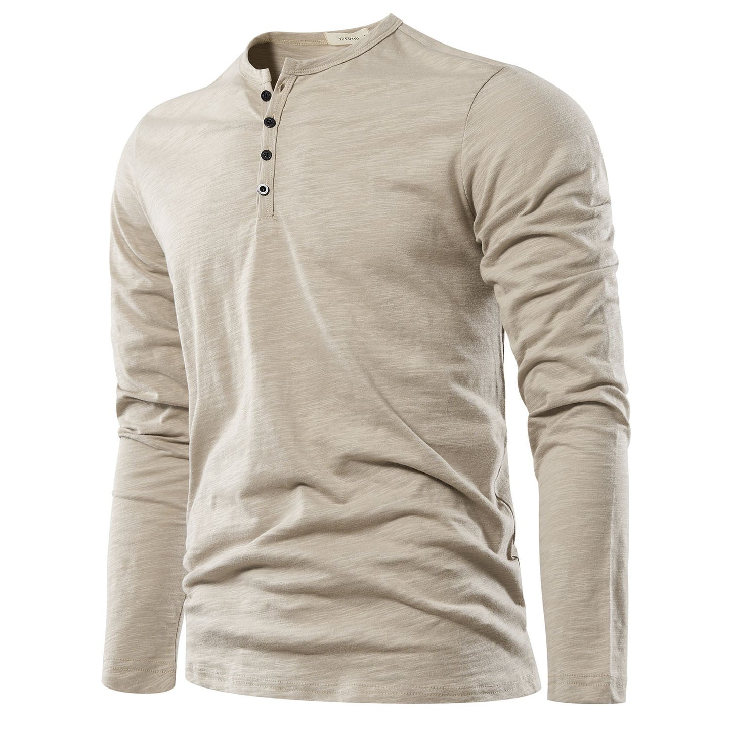 T-shirt à manches longues et col henley pour homme