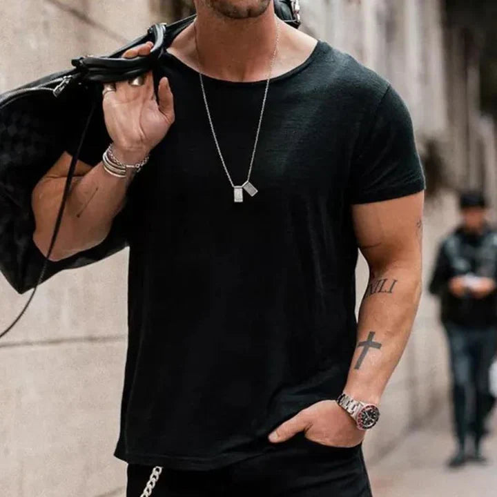 T-shirt ample et confortable à col rond pour homme