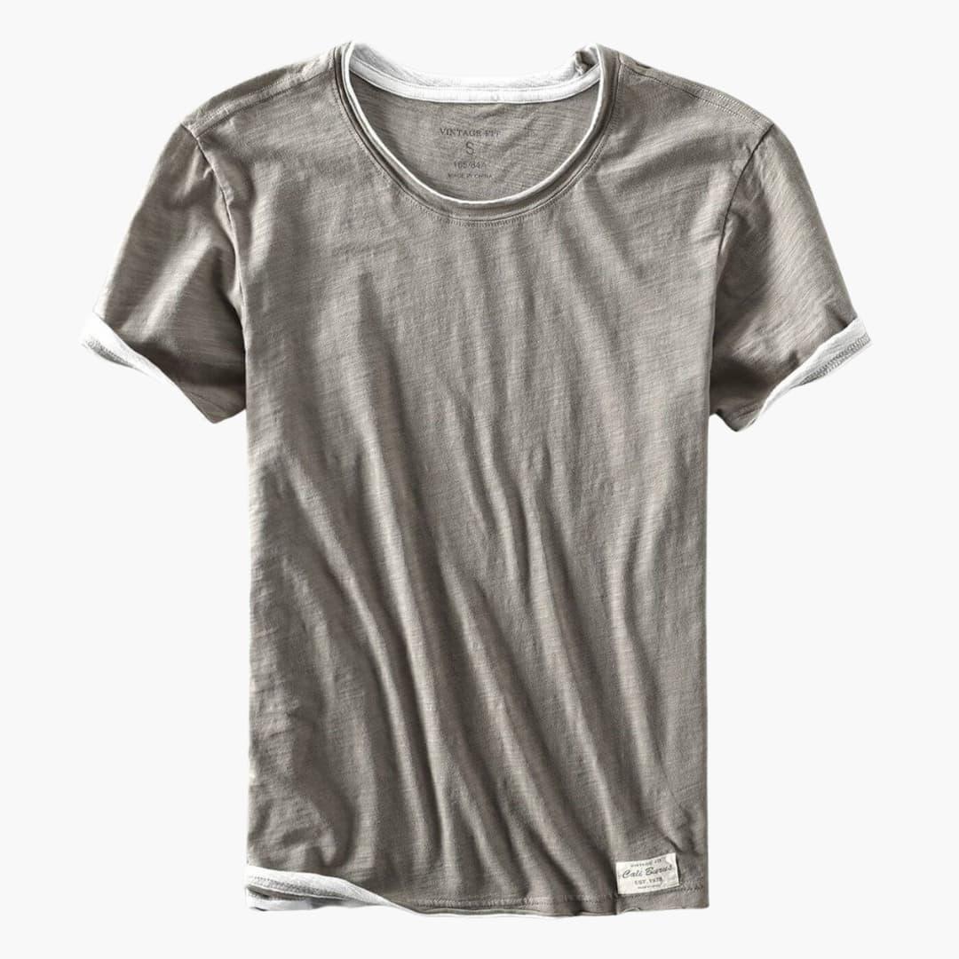 T-shirt basique homme en coton à manches courtes et col rond