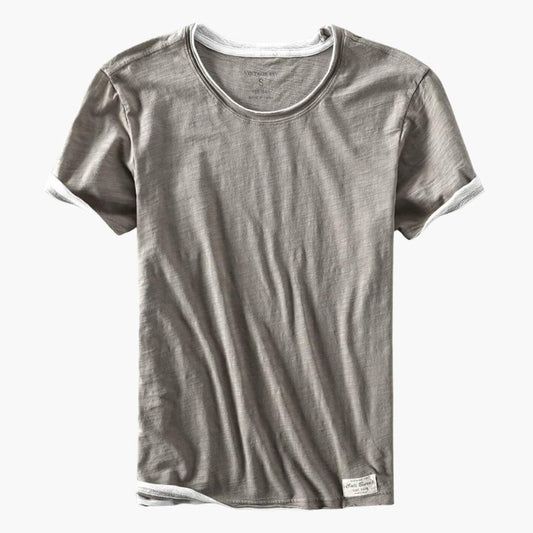 T-shirt basique homme en coton à manches courtes et col rond