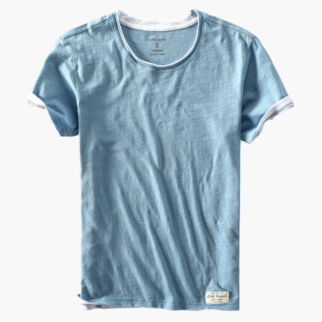 T-shirt basique homme en coton à manches courtes et col rond