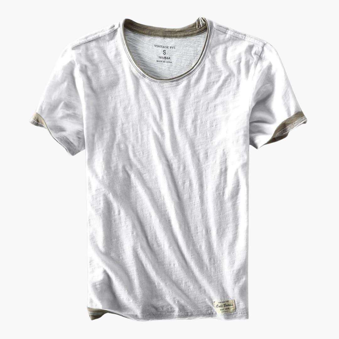 T-shirt basique homme en coton à manches courtes et col rond