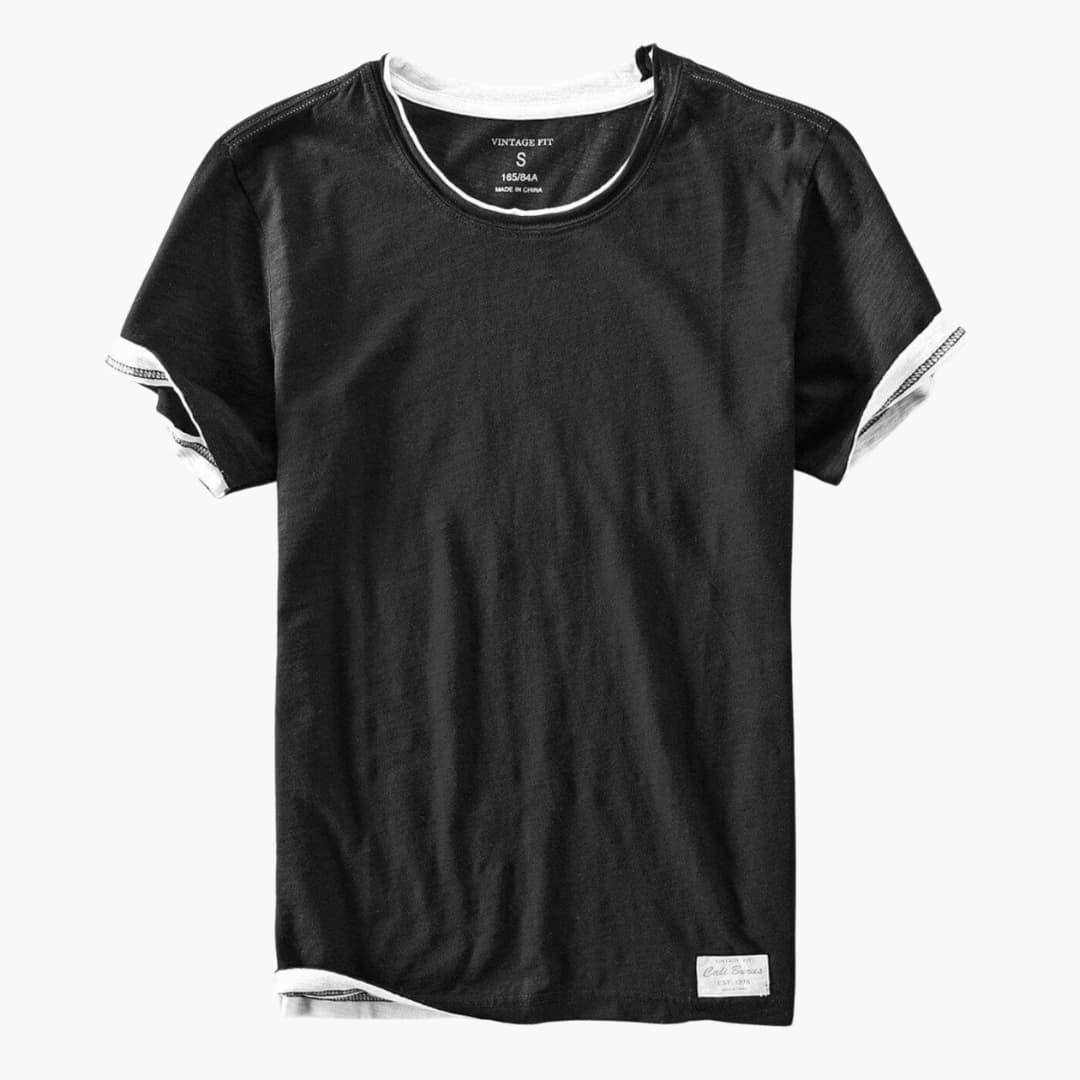 T-shirt basique homme en coton à manches courtes et col rond