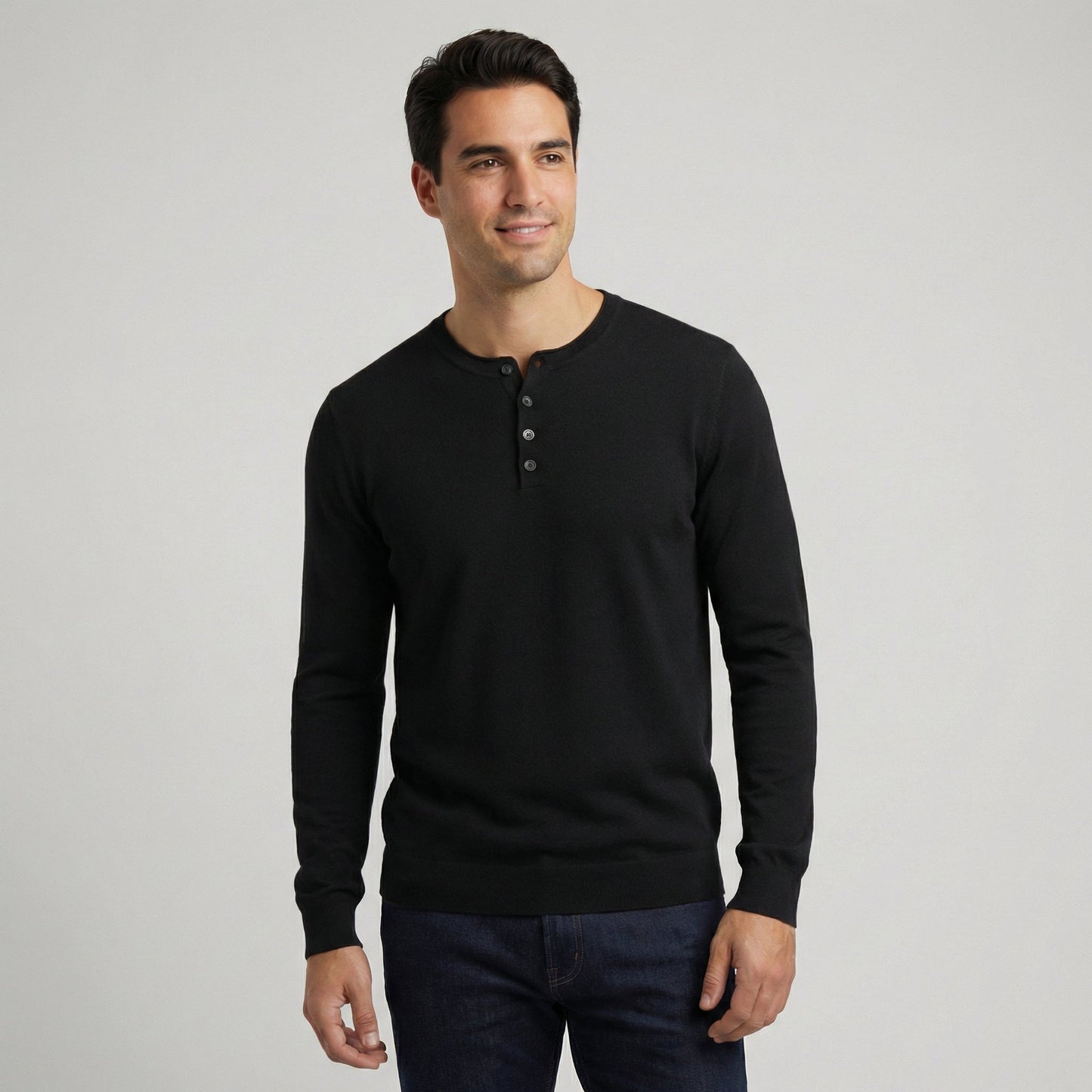 T-shirt henley à manches longues