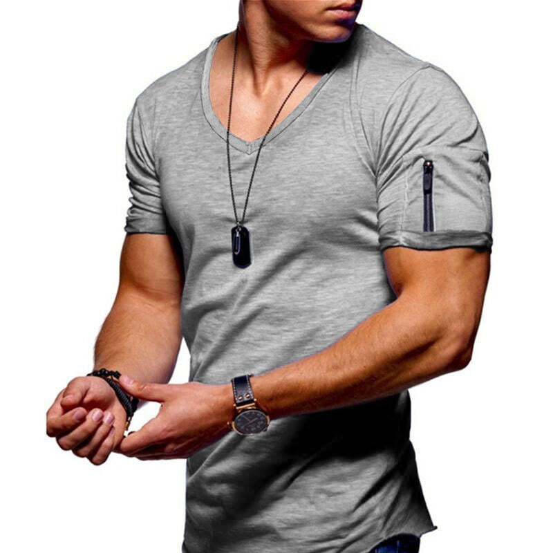T-shirt homme col en V coupe athlétique