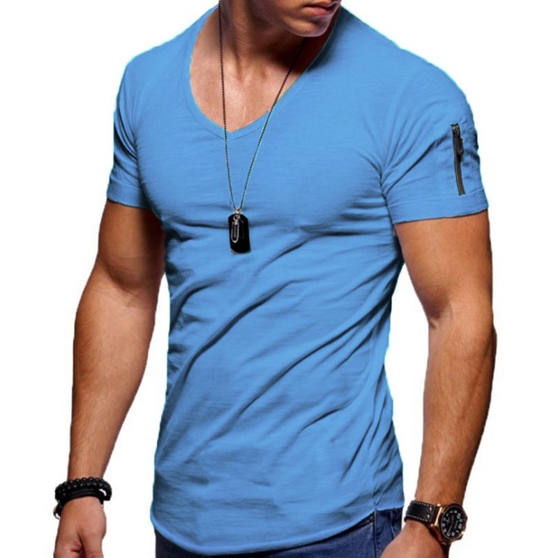 T-shirt homme col en V coupe athlétique