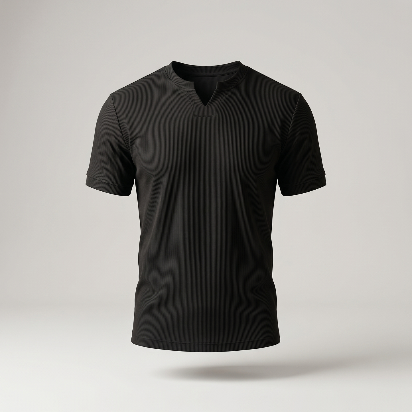 T-shirt homme en mélange de coton à encolure en V | Top léger décontracté d'été