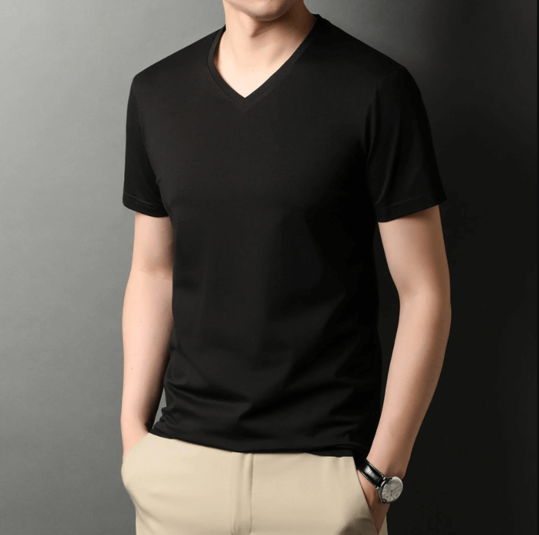 T-shirt homme slim fit col V