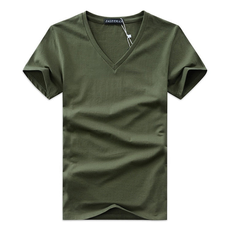 T-shirt homme slim fit col V